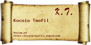 Kocsis Teofil névjegykártya