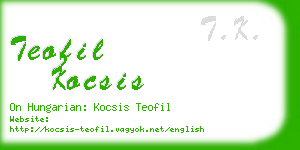 teofil kocsis business card